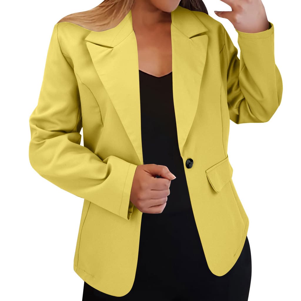 Venda quente outono manga comprida cor sólida Cardigan pequeno Blazer feminino