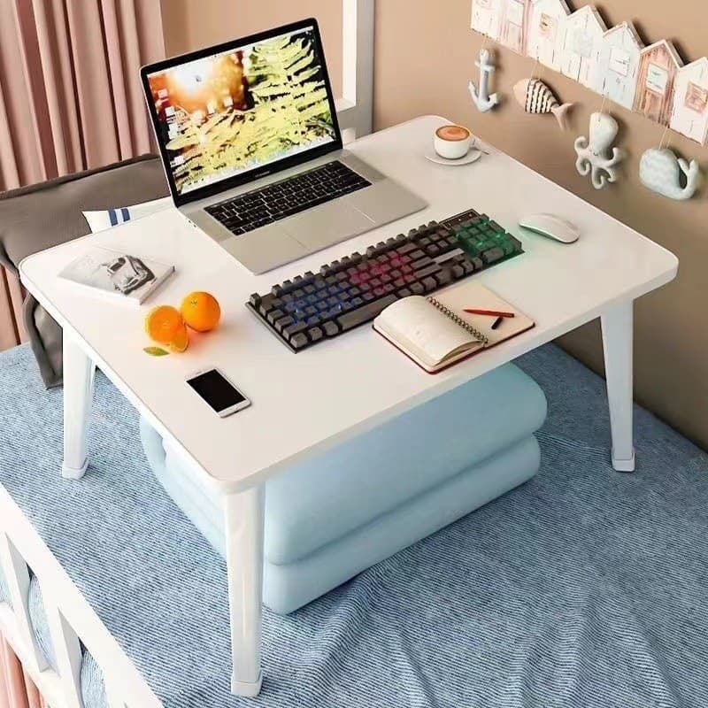 Cama aumentada pequena mesa dobrável dormitório mesa de computador doméstico preguiçoso mesa de estudo estudante superio