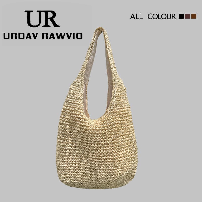 Bolsa bolsa feminina Praia férias estilo bolsa de palha 2025 novo estilo bolsa de ombro verão palha sacola grande capaci