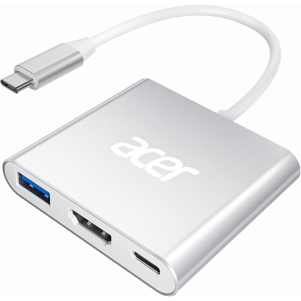 Adaptador Acer USB C para HDMI, Hub USB C 4K com 100W PD, Porta USB 3.0, Conversor Digital AV Multiport HDMI para USBC p
