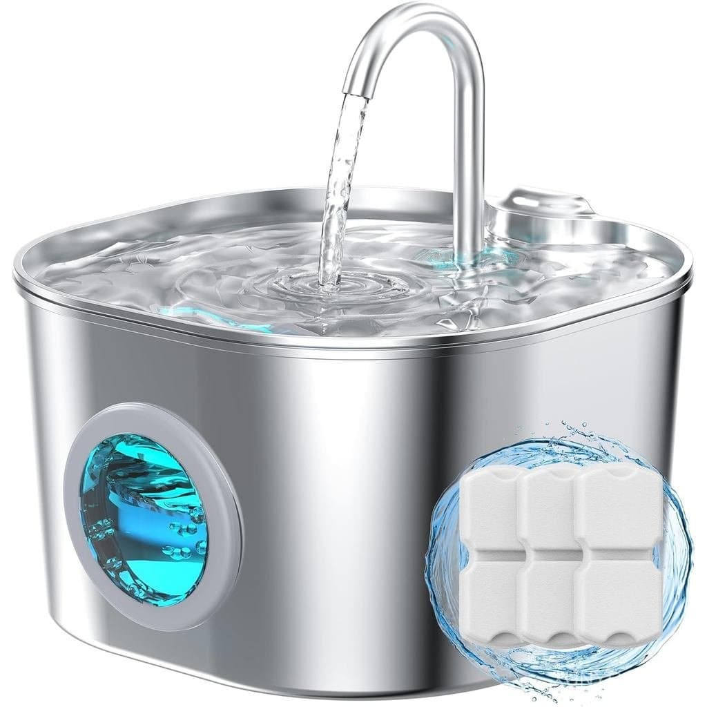 Fonte de Água para Gatos em Aço Inoxidável: Bebedouro Automático para Gatos/Cães, Dispensador de Água para Pequenos Anim
