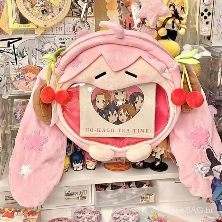Bolsa Ita estilo japonês Miku Sakura Hatsune Miku, mochila de pelúcia de grande capacidade para meninas, bolsa de ombro