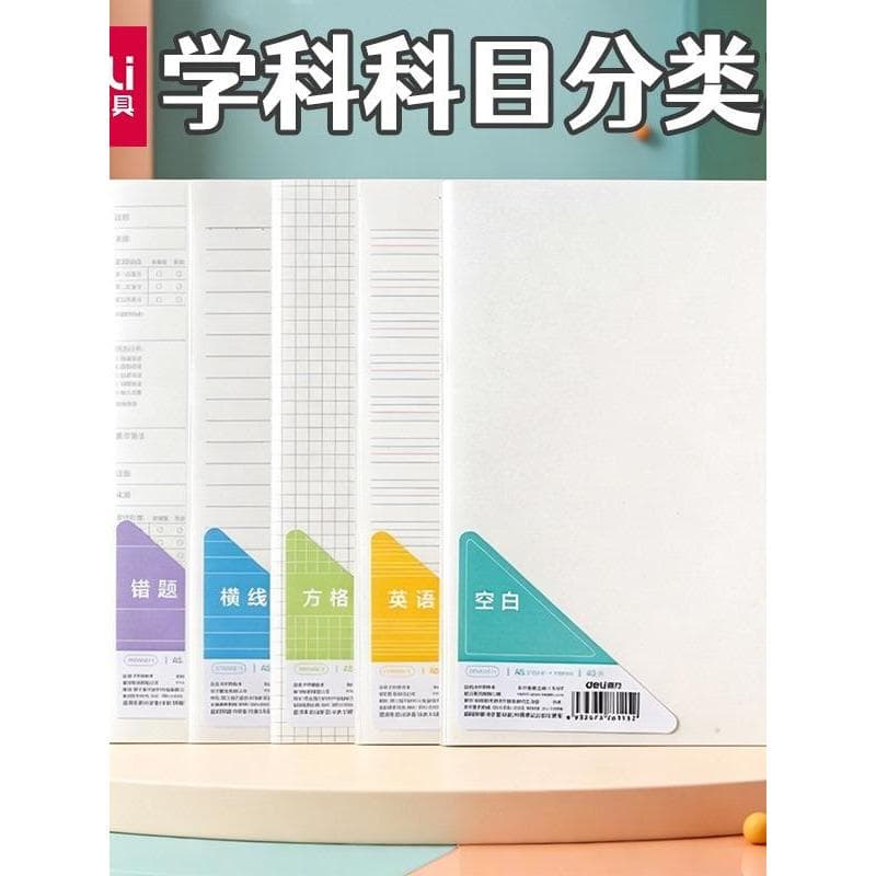 Livro de classificação de Decoupage Niu Shield Caderno simples A5 Linha Horizontal Composição em inglês Livro de pergunt