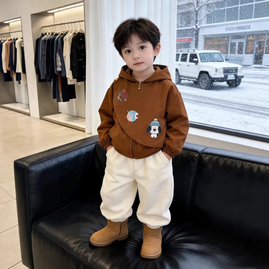 Macacão infantil roupas de inverno meninos jaquetas novo estilo zíper genuíno usar jaquetas roupas de proteção exterior