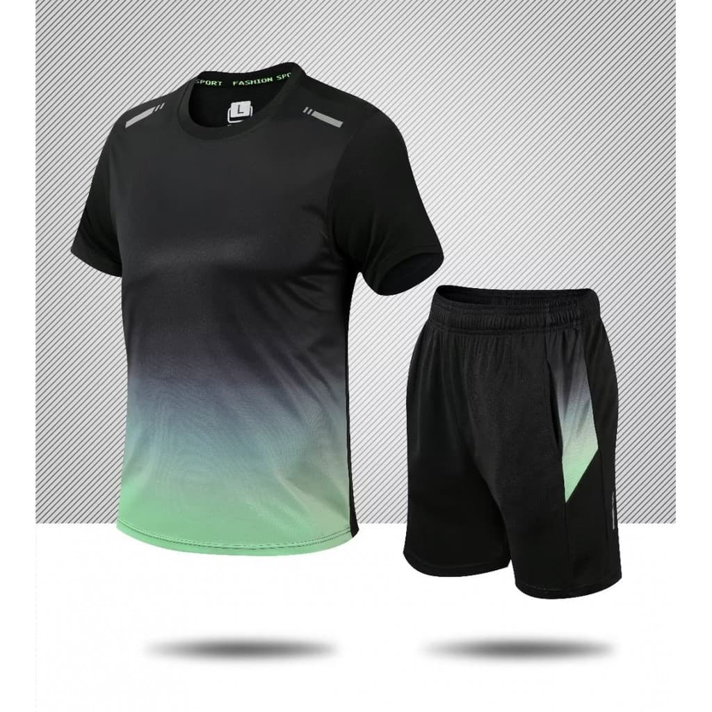 Terno esportivo masculino roupas de Fitness de secagem rápida verão pista e campo Shorts de manga curta camiseta pena ba