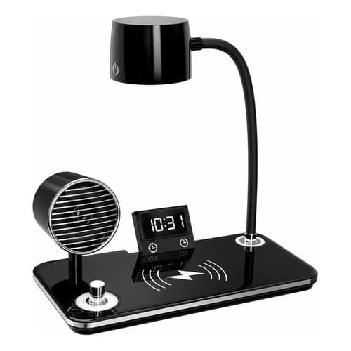 Luminária De Mesa Com Caixa De Som 4 Em 1 Preto