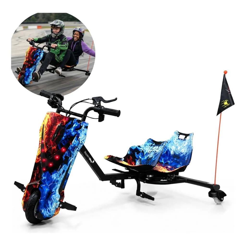 Triciclo Elétrico Drift 350W Importway Azul C/ LED Freio