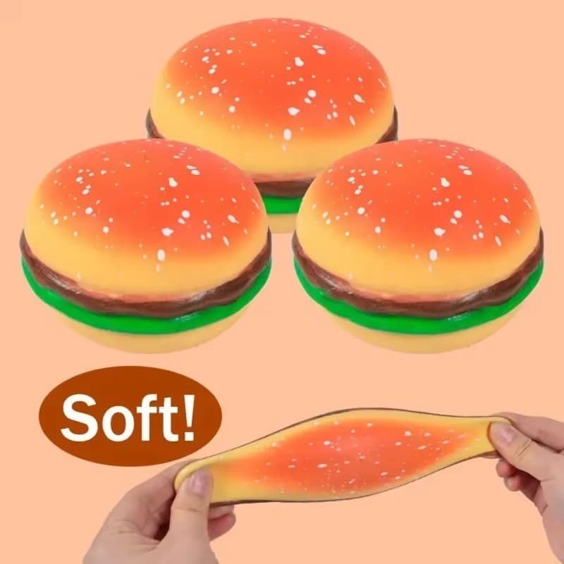Simulação Hambúrguer Mole Squeeze Brinquedo Bonito Alívio Do Estresse Descompressão Gadget Mini Ornamento De Mesa Para D