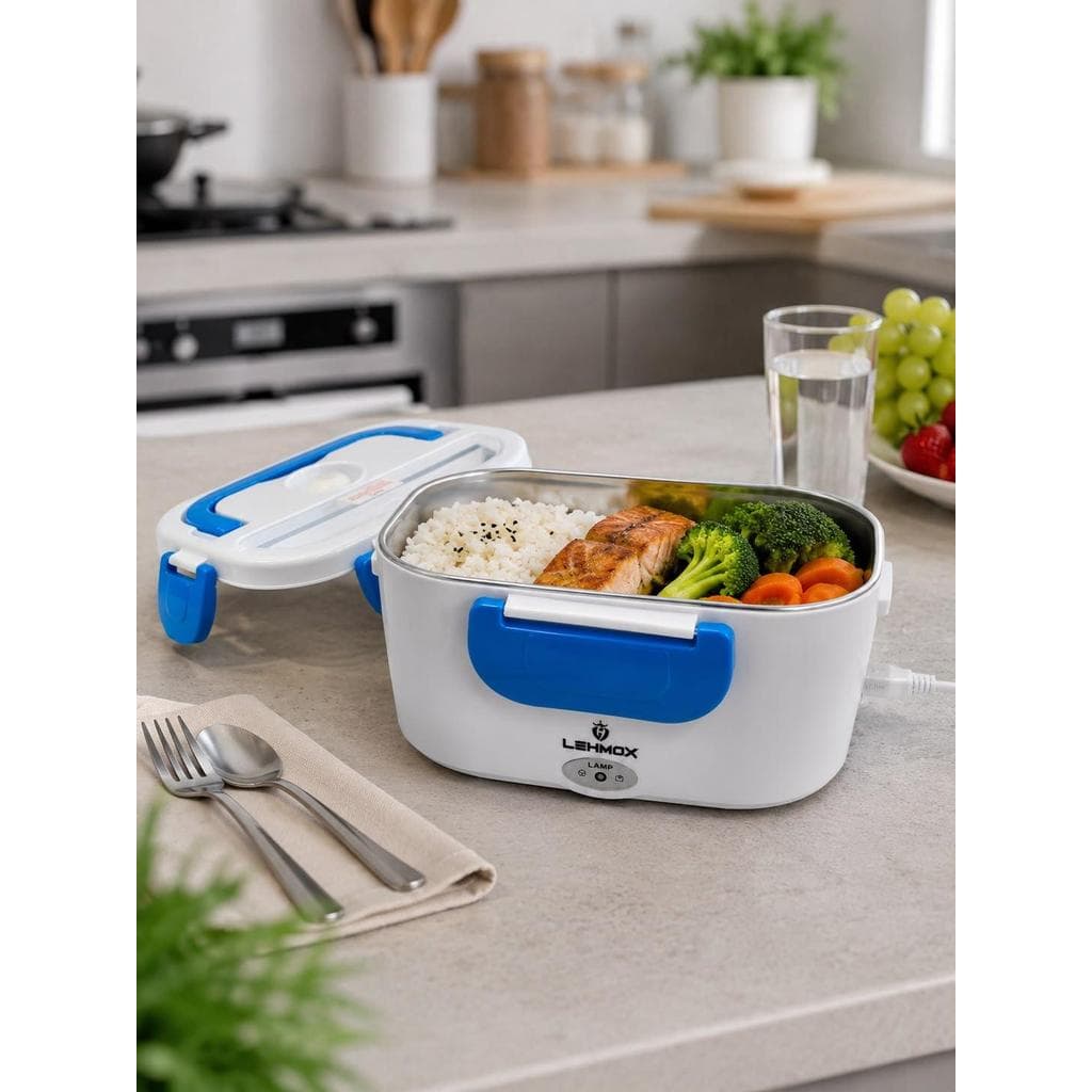 Marmita Elétrica Portátil Aquecedora de Alimentos 110V/220V com Divisórias para Trabalho e Viagem