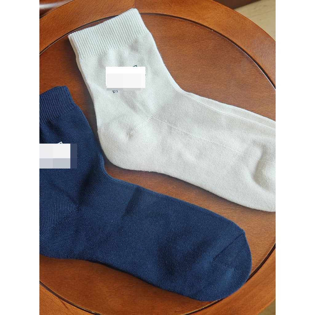 Meias esportivas masculinas com fundo de toalha absorvente de suor respirável branco leitoso azul escuro Mid-T