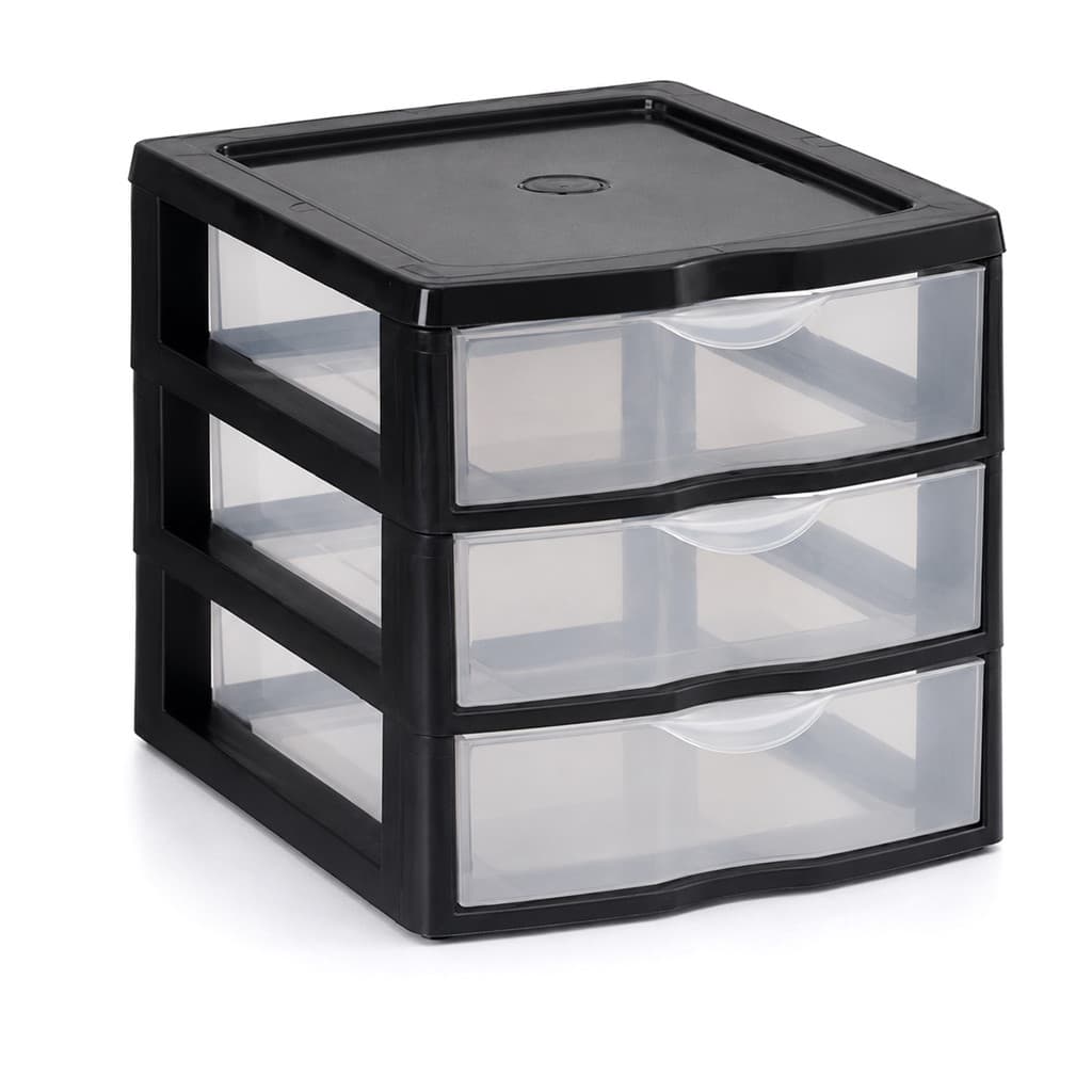Mini Gaveteiro Organizador 3 Gavetas Plástico Multiuso Escritório Maquiagem - Nitron
