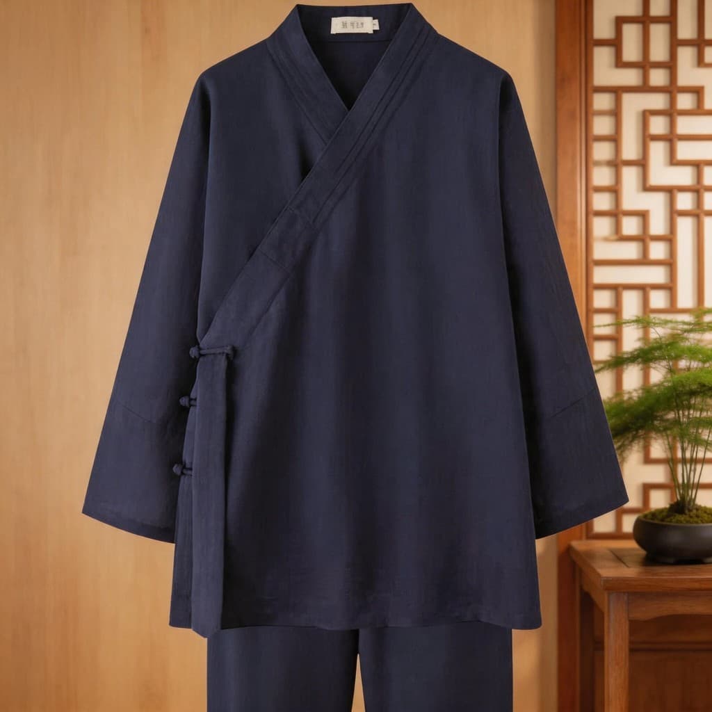 High-End Wudang Taoísta Robe Sanqing Collar Verão Fino Taoísta Roupas Homens Mulheres Linho Tai Chi Roupas Diagonal Curt