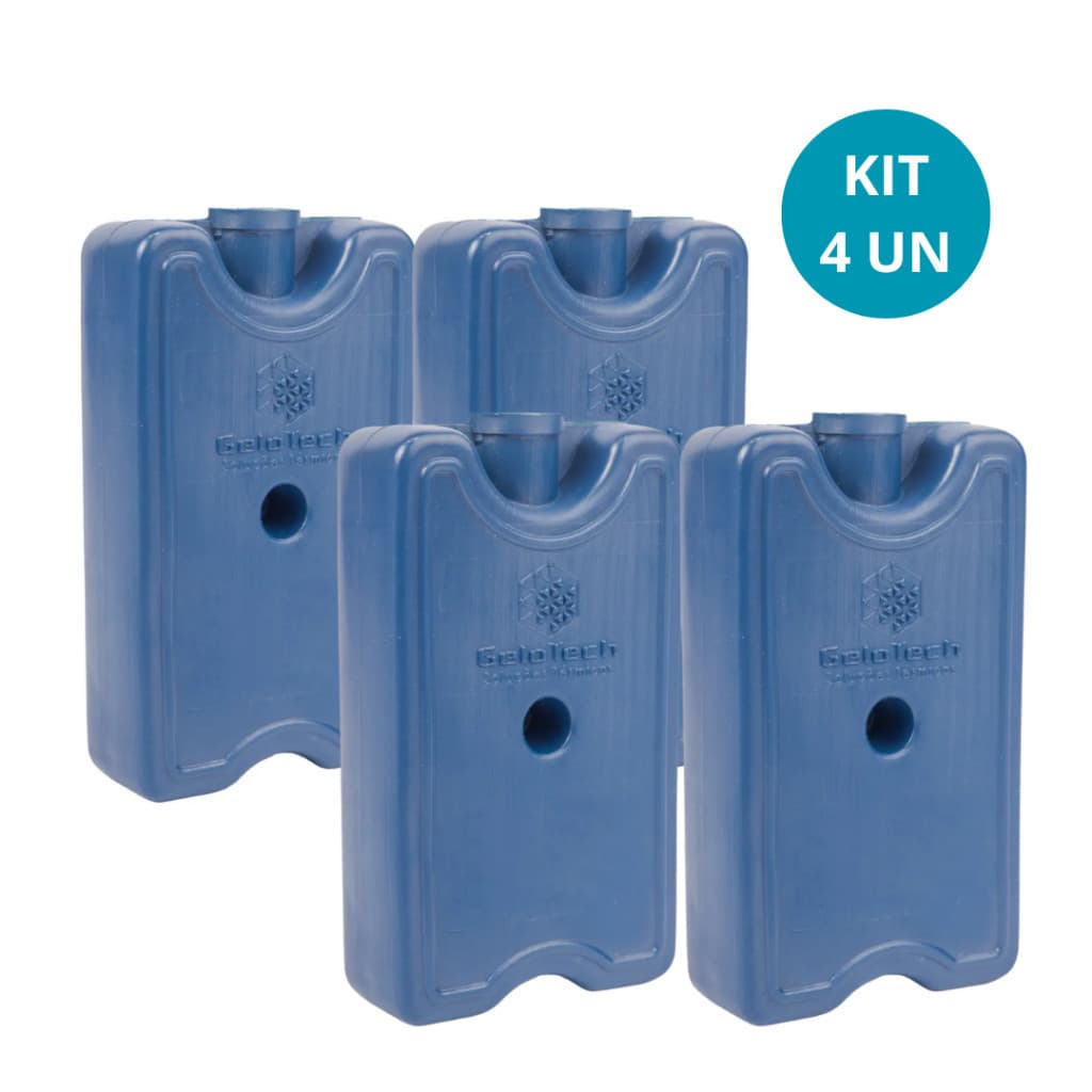 Kit 4 Unidades Gelo Artificial GeloTech Original Reutilizável Rígido 100 Ml