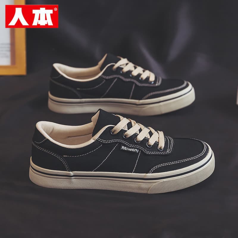 Sapatos de lona humana masculino 2026 outono novo estilo respirável tênis casuais tênis masculinos preto sapatos esporti