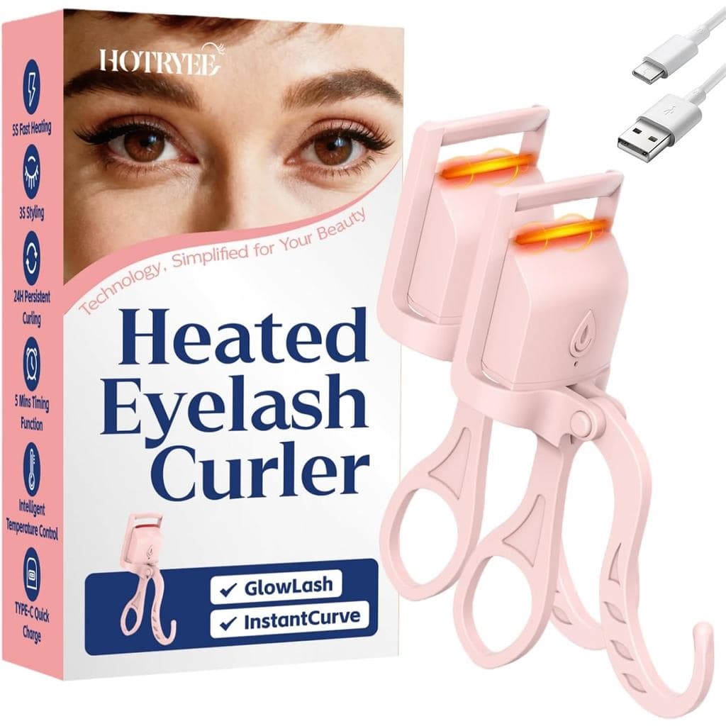 2PCS Curvador de Cílios Aquecido, Curvador de Cílios Elétrico com Aquecimento Rápido em 5 Segundos, Curvadores de Cílios