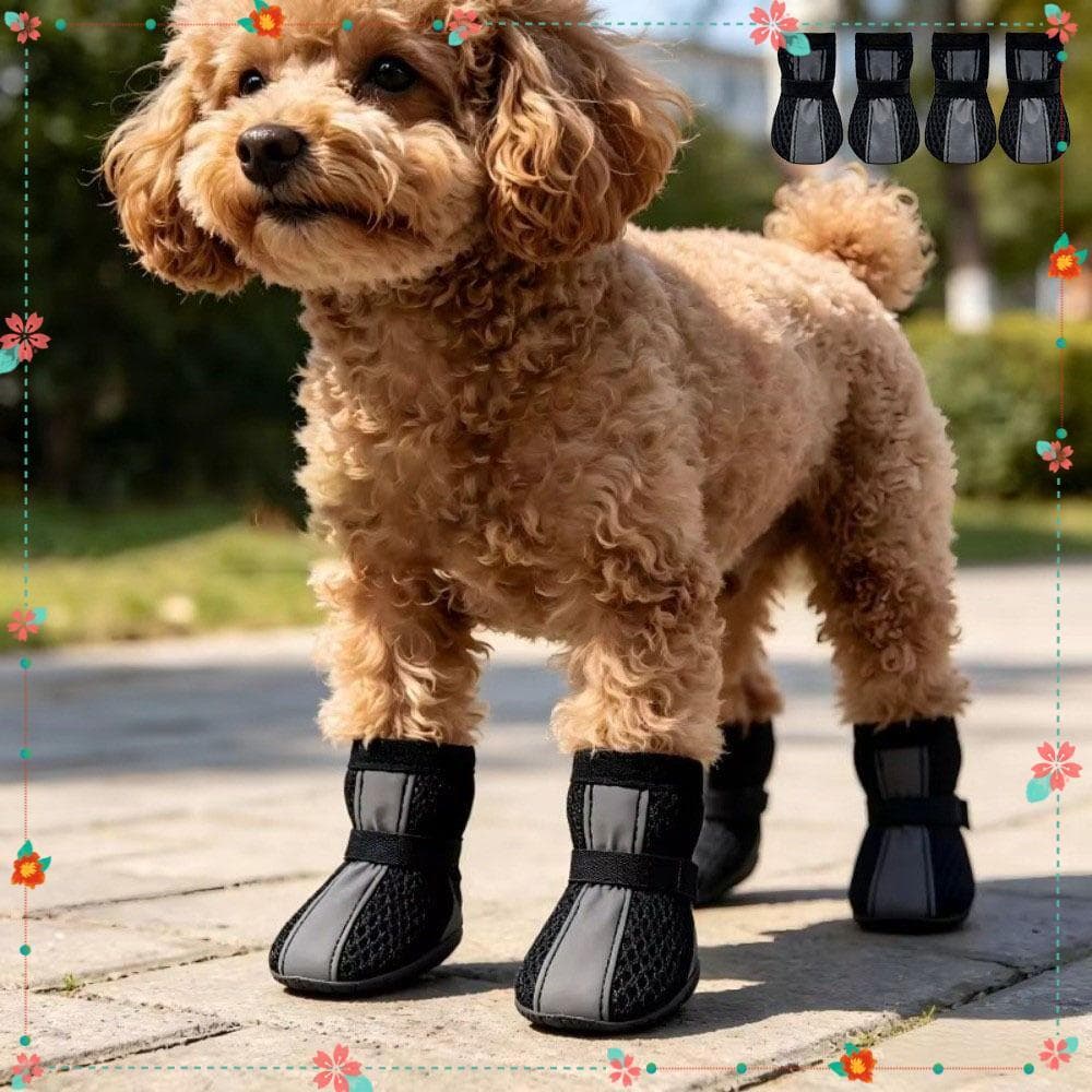 4 Pçs/SET Sapatos Para Cães , Botas Animais De Estimação Resistentes Ao Desgaste De Malha , Protetor Respirável