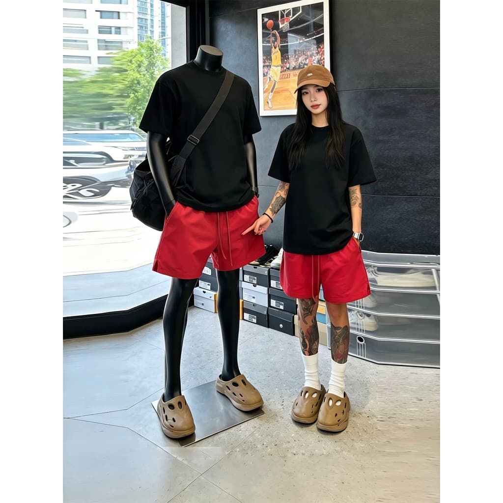 Ao ar livre de seda gelo de secagem rápida legal Shorts masculino verão fino calças de treinamento de Fitness americano