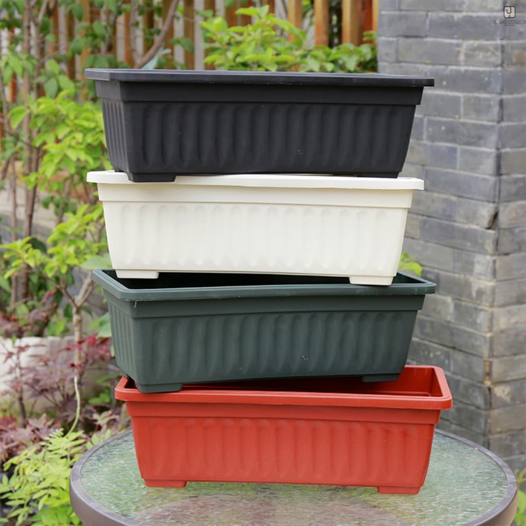 Plantadores Retangulares De 6 Pacotes-Vasos De Jardinagem Sem Bandeja Para Vegetais Internos E Externos