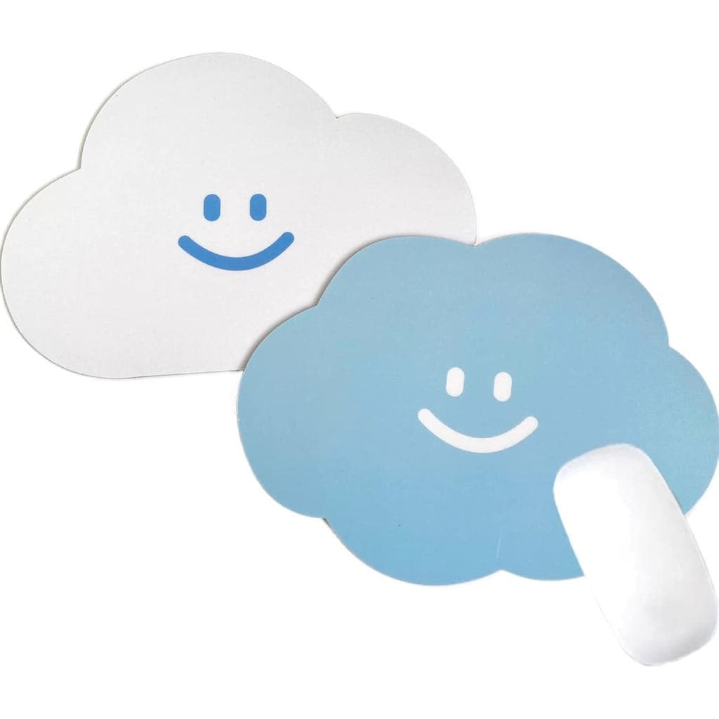 Conjunto de 2 Mouse Pads, 11,5 x 8,4 Polegadas, Mousepad Grande e Fofo em Forma de Nuvem com Base de Borracha Antiderrap