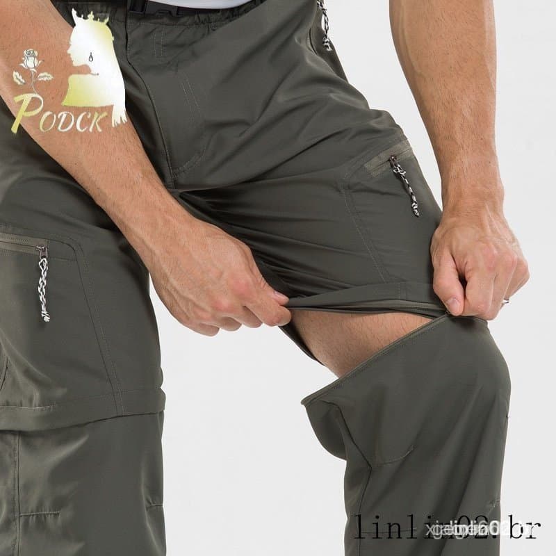 Calças de Verão Masculinas, Calças de Secagem Rápida, Calças Táticas para Atividades ao Ar Livre Removíveis, Calças Espo