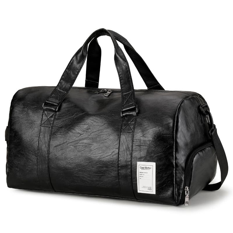 Bolsa de viagem de couro PU, bolsa esportiva para academia, viagem de negócios, armazenamento, bolsa mensageiro portátil