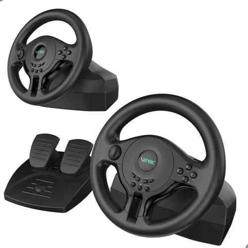 Volante Gamer Com Pedal Usb Pc Ps4 Ps3 Xbox One Series X/s Switch Simulador Corrida 180° Paddle Shift Preto