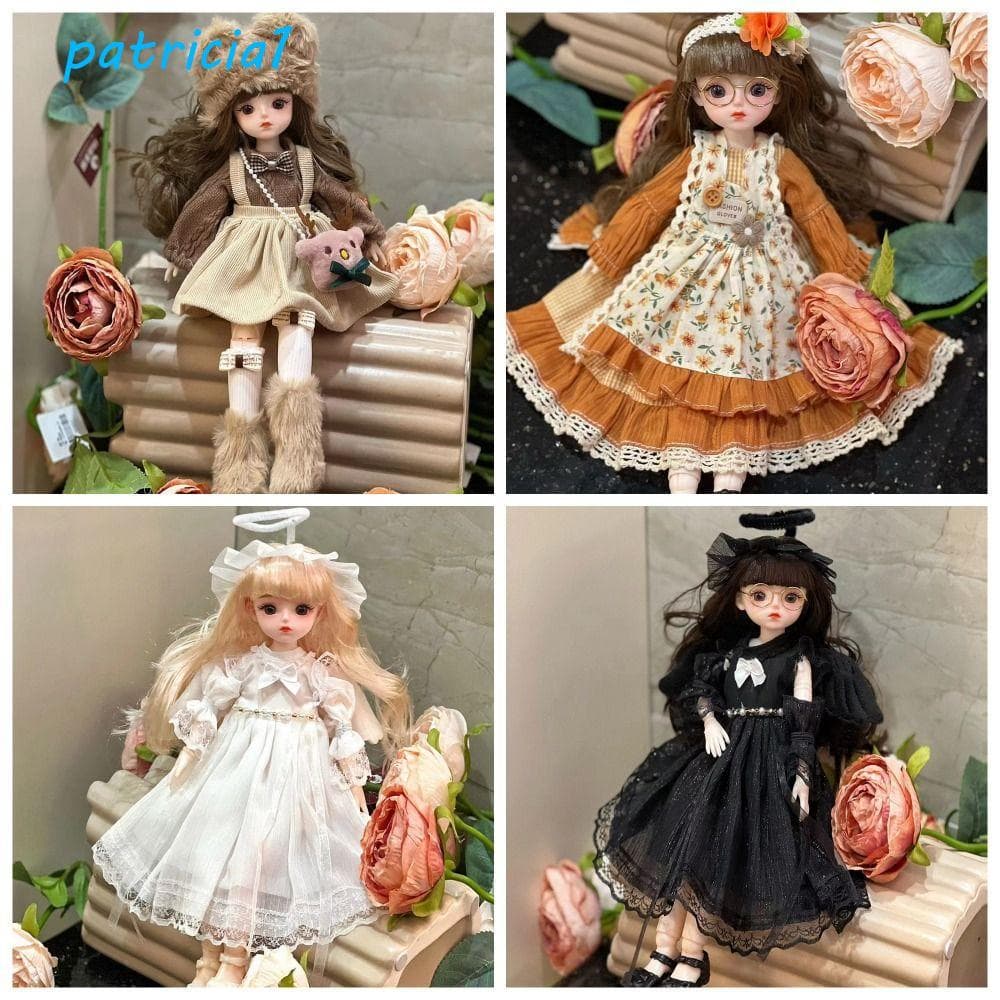 PATRICIA1 Princesa Vestir Bonecas Bjd , Cabelo Longo Olhos Atraentes Boneca De 30 Cm Com Roupas , Articulação Esférica