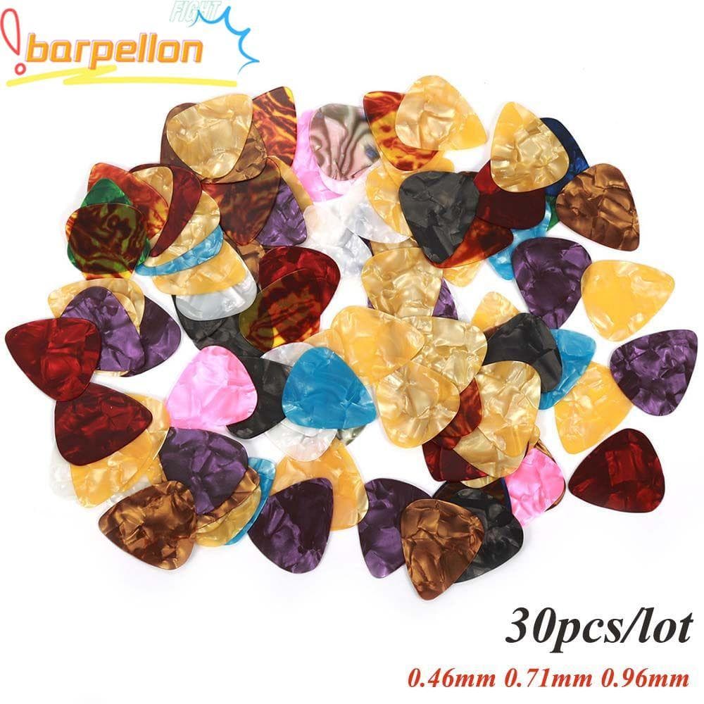 BARPELLON 30pcs 0.46mm 0.71mm 0.96mm Palhetas Para Guitarra Presentes Acústicos Coloridos Celulóide