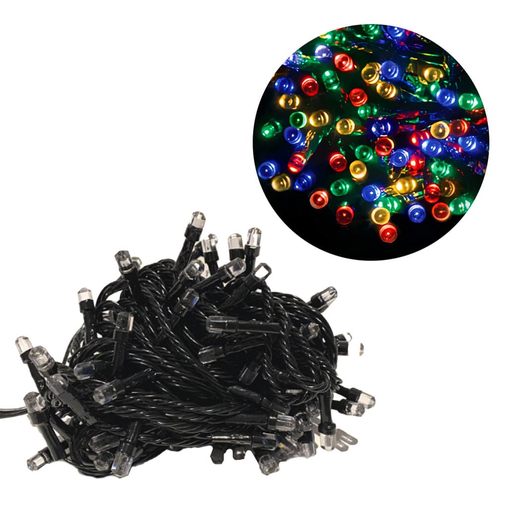 Pisca Pisca 100 Lâmpadas Super Led 10m Fio Preto Colorido