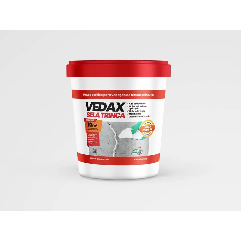 Vedax Sela Trinca Flexível Impermeável Veda Trincas Fissuras e Rachaduras