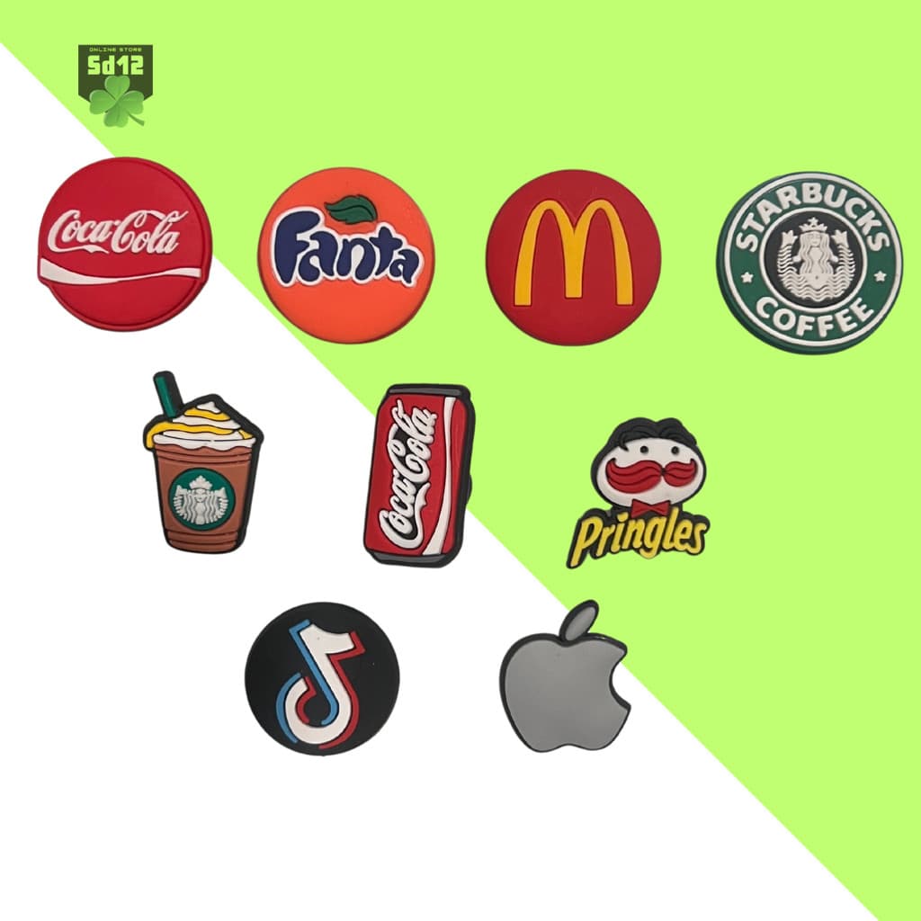 Pin Temático de Marcas e Lanches para Babuche – Modelos Individuais Divertidos