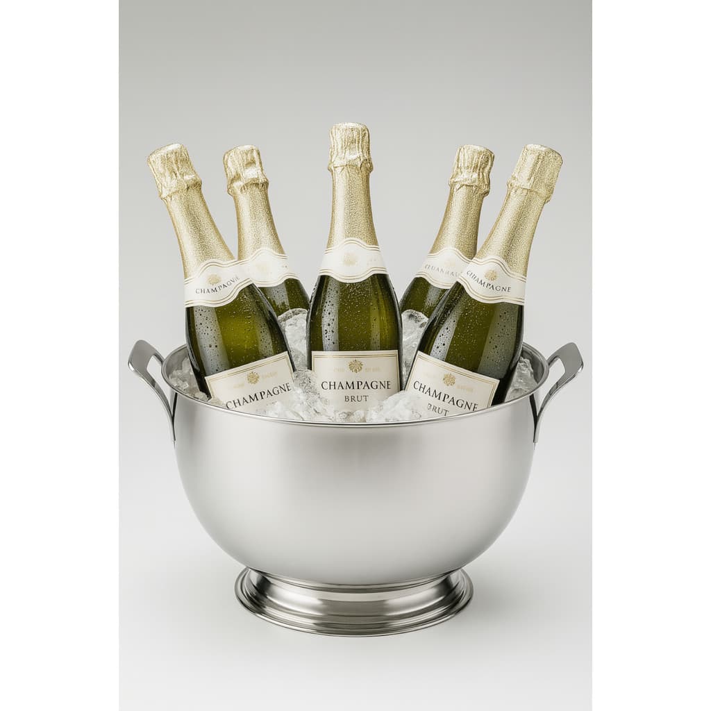 Balde De Gelo Grande 6,5 L 100% Inox Cerveja Champanheira Inox Polido Alto Brilho Premium