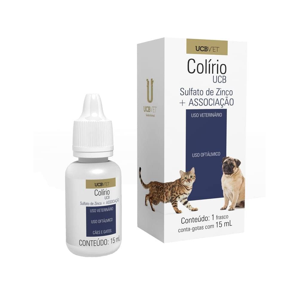 Colírio Ucbvet 15ml Para Cachorro e Gato Limpeza Ocular