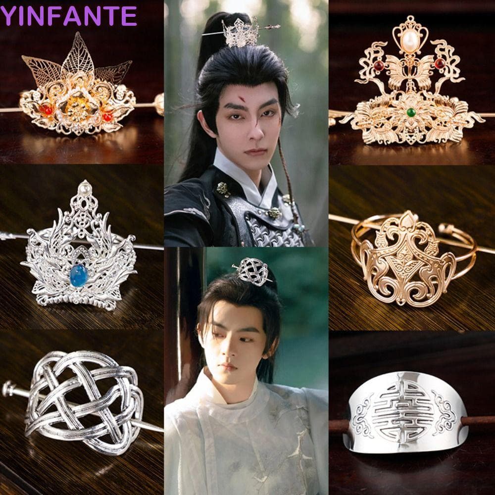 Coroa De Cabelo Hanfu Chinesa YINFANTEWN , Suporte Para Coque De Rabo De Cavalo Com Esmalte Colorido , Bastão De Tiara