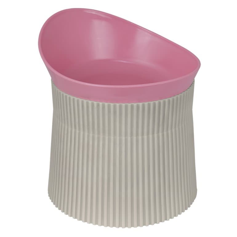 Comedouro Ergonomico Rosa Gatos Familia De Estimação