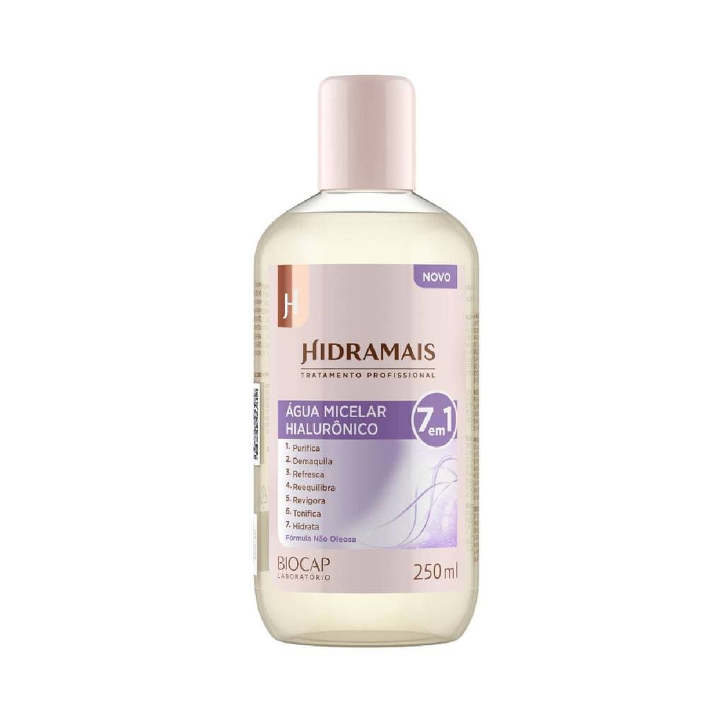 Água Micelar Hialurônico 7-em-1 250ml Hidramais – Limpeza, Hidratação e Revitalização