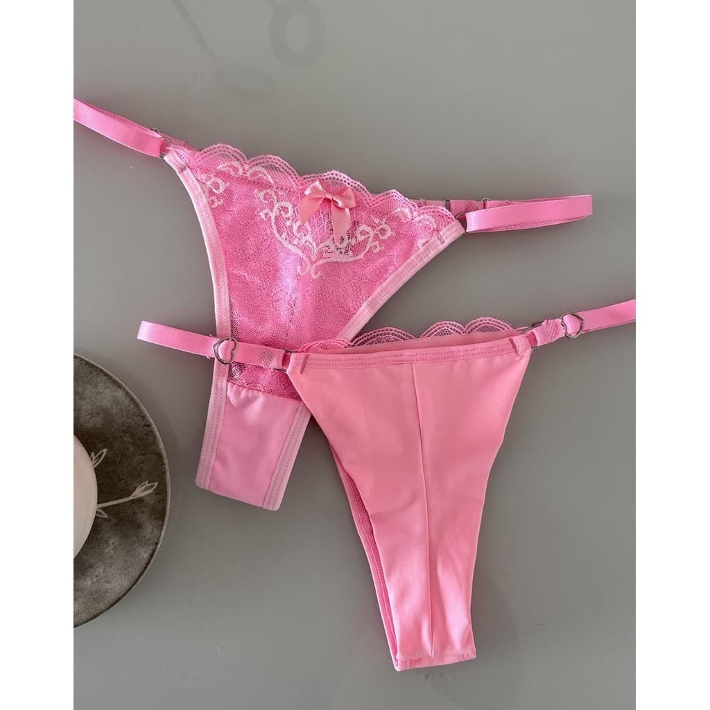 Kit de Calcinhas Fio Duplo com renda e alça na lateral– Conforto e Sensualidade – Pronta Entrega, bruninha
