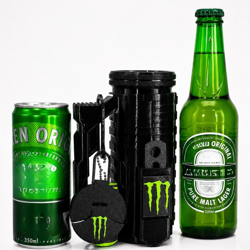 Kit Caneca Tatica Monster Long Neck Porta Lata Garrafa Termico Com Sem Nome Top Exclusivo + Abridor + Tampa Top