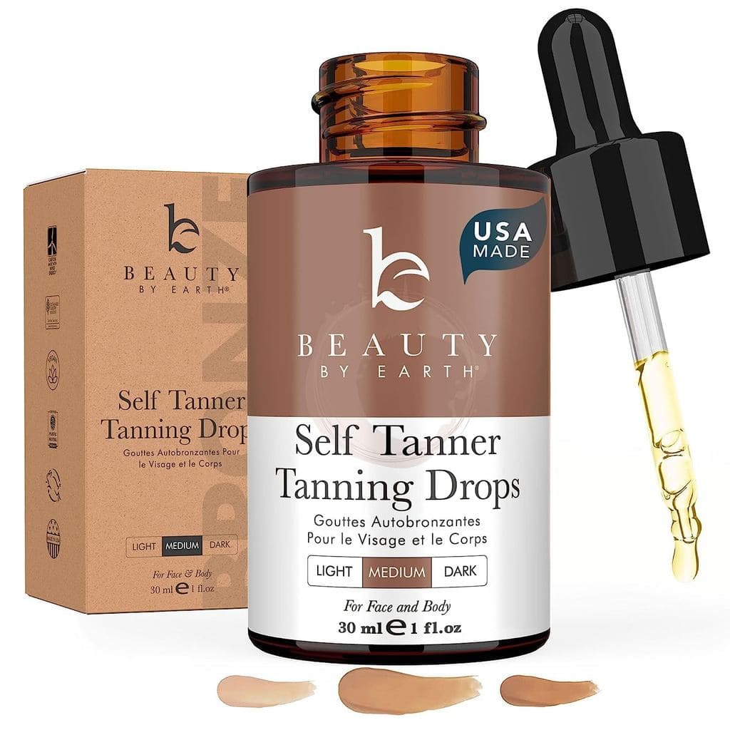 Gotas Autobronzeadoras - Fabricadas nos EUA com Ingredientes Naturais e Orgânicos, Gotas Autobronzeadoras de Bronzeado M