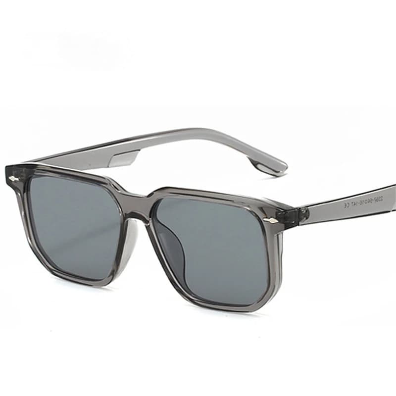 Óculos de Sol Quadrados Retrô Masculinos com Rebites, Lentes Verde Cinza, Proteção UV400, Luxo Feminino D3UK