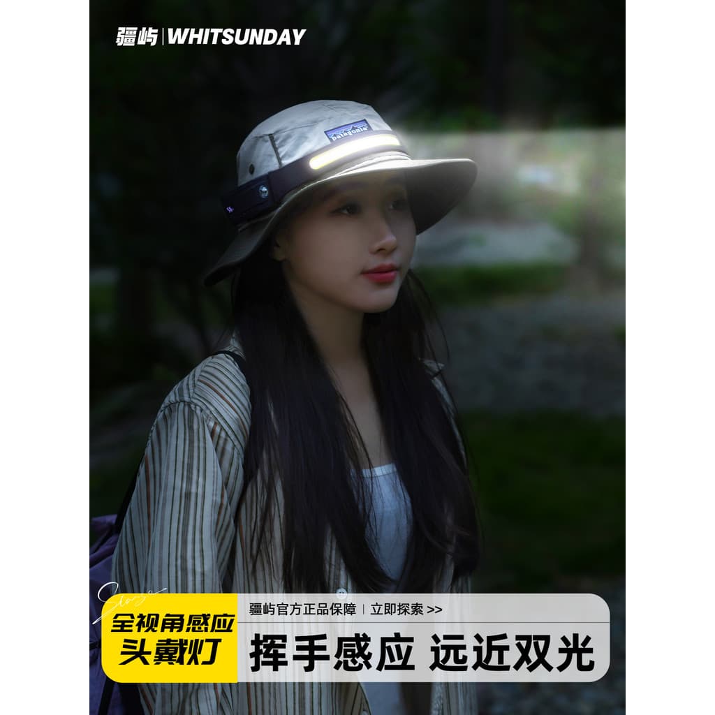 Jiangyu farol de indução luz forte carregamento Super brilhante noite correndo cabeça-desgaste pesca especial noite pesc