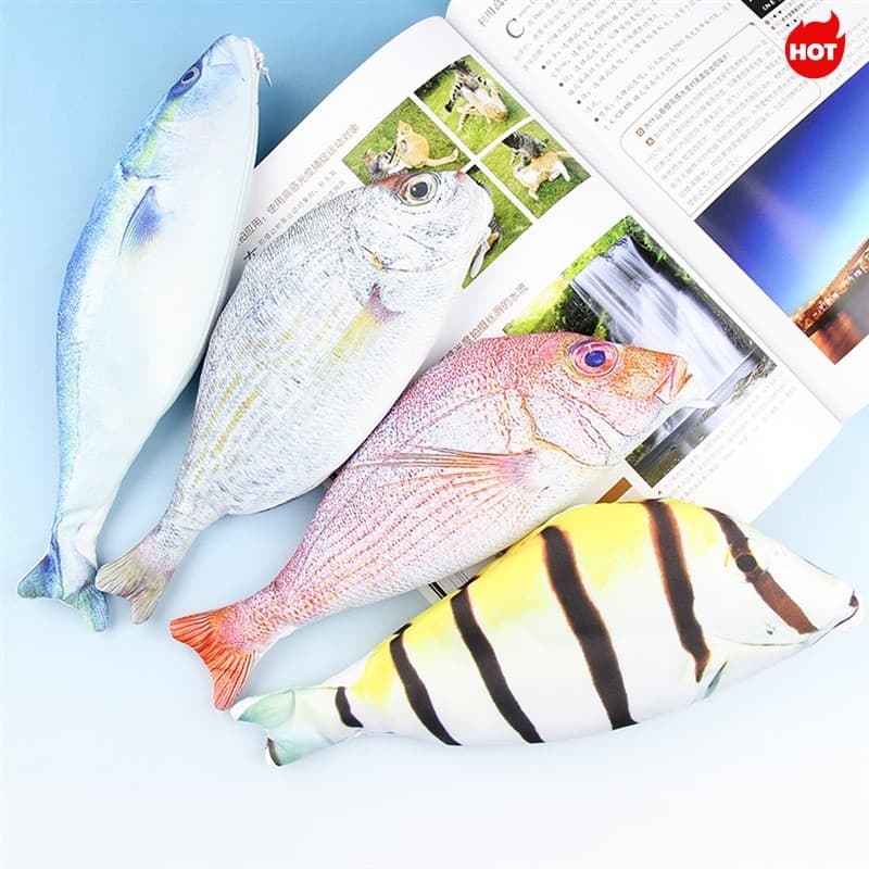 < LA > Caneta Criativa De Peixe Salgado Bolsa Em Formato De Armazenamento De Papelaria Estojo De Lápis Simulação De Mari