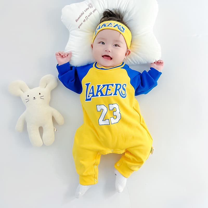 Kobe No. 23 camisa do bebê basquete início da primavera roupas início da primavera menino macacão do bebê primavera outo