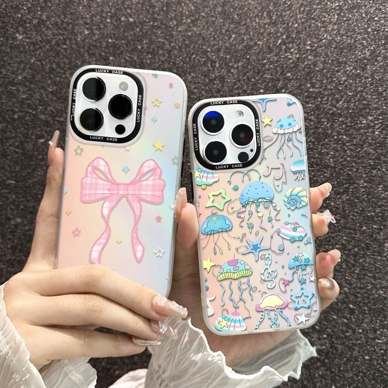 🔥Novo🔥 Capinha iPhone 17 Pro max Fofa Aesthetic Holográfica Camaleão Slim Antichoque iphone 16 15 14 13 12 11 180