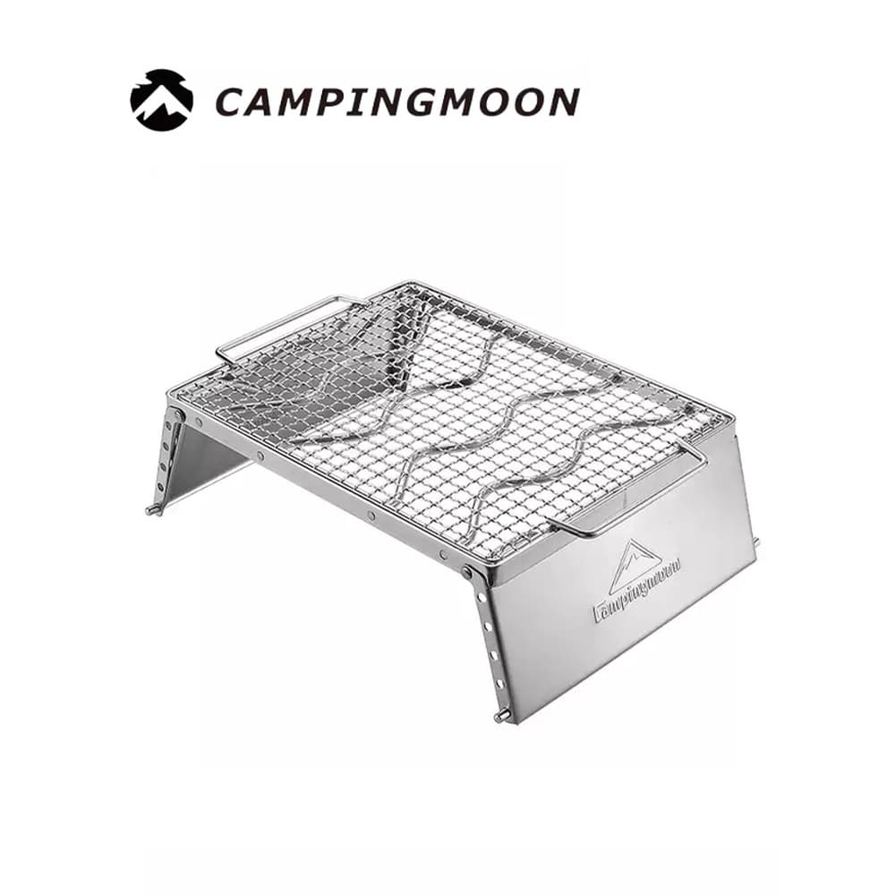 Koman MS-1018 portátil de aço inoxidável à prova de vento fogão rack churrasco pote titular assadeira grande carga-rolam