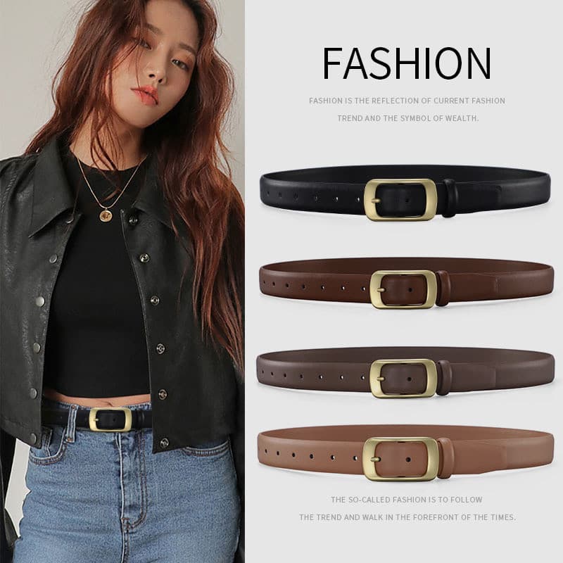 | 【cinto masculino grife】 | ✭Pronto estoque novo estilo senhoras cinto pino fivela cinto feminino couro puro Retro All-M