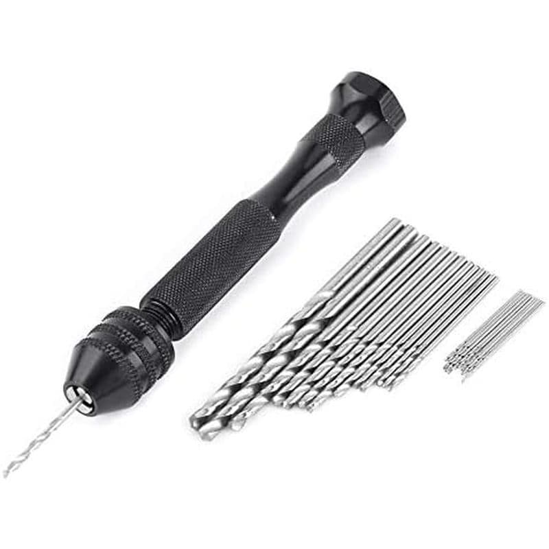 25 Peças 0.3-3.6mm Mandril De Alcance Broca Helicoidal Manual Com 25 Brocas HSS Ferramenta De Perfuração De Madeira Para