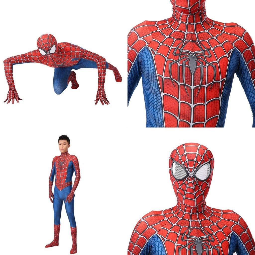 Fantasia de Cosplay do Homem-Aranha Raimi para Crianças e Adultos, Macacão Zentai para Halloween 5HZB XWJQ