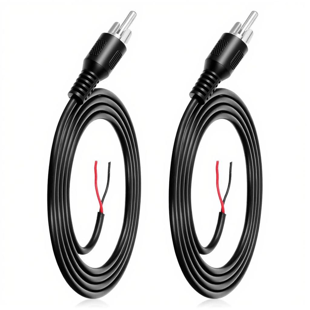 Adaptador RCA para Cabo de Alto-Falante, Pacote com 2 Unidades, 1,0 m, Conector Macho de Substituição para Alto-Falante,