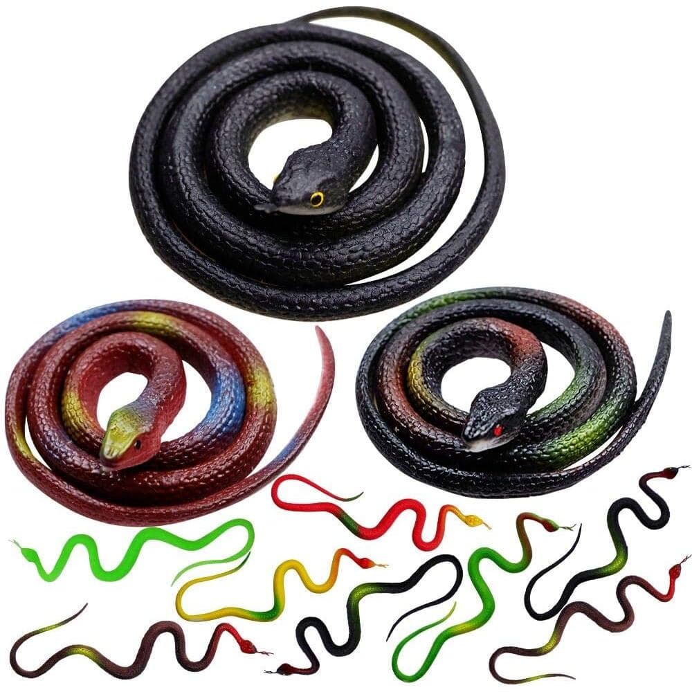 Shyflpopo 11 Peças de Cobras de Borracha Realistas para Decoração de Jardim, para Afugentar Pássaros, Esquilos, Ratos, B